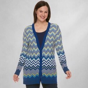 Lane Bryant Women's Plus Size 18/20 Chevron Cardigan Sweater Multicolor